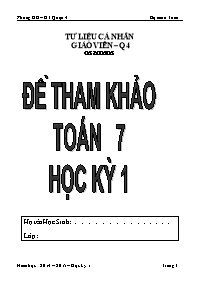 Đề tham khảo Toán 7 học kỳ 1